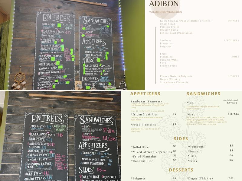 ADIBON FUSION CUISINE Menu