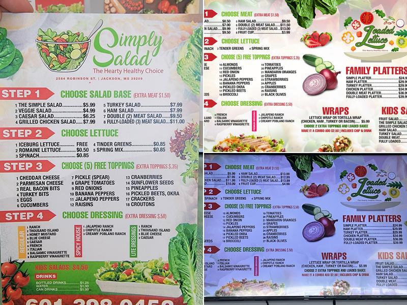 Loaded Lettuce Menu
