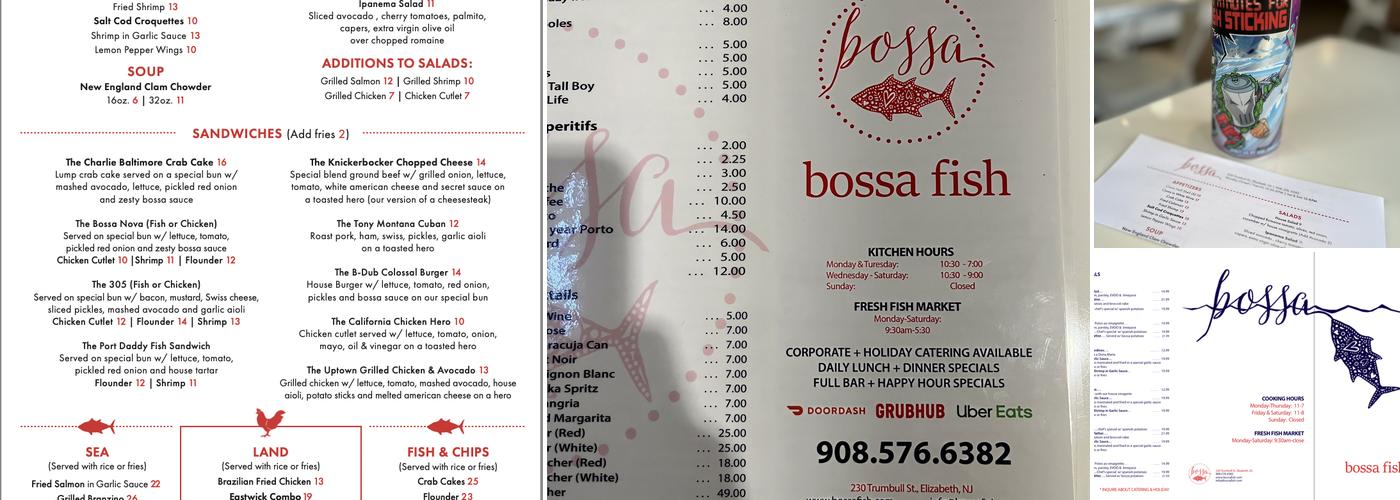 Bossa Fish Menu