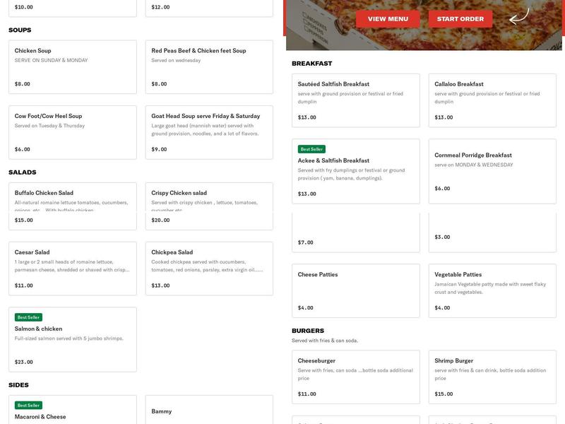 Sun Island Plate Menu