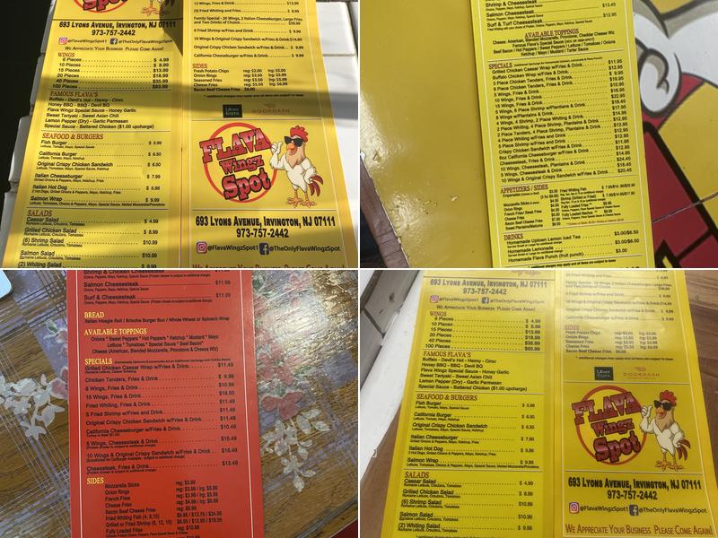 Flava Wingz Spot Menu