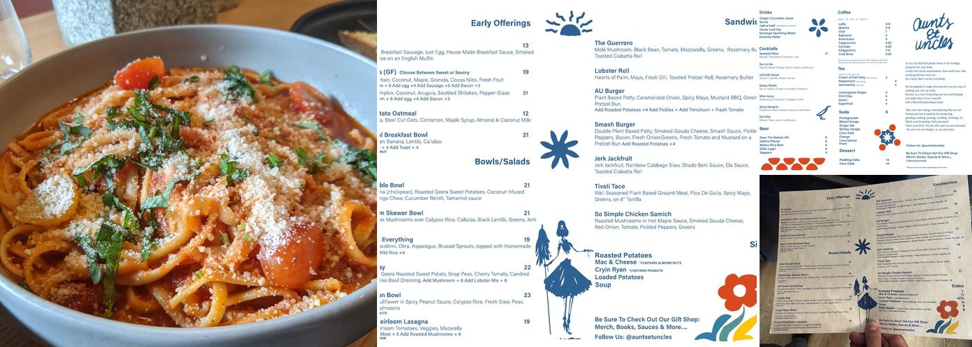 Aunts et Uncles Menu