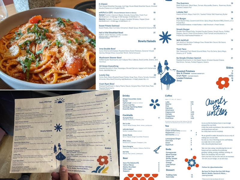 Aunts et Uncles Menu