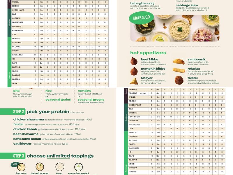 NAYA Menu