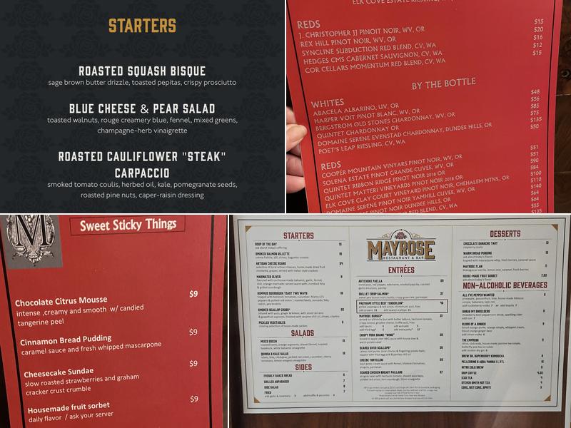 Mayrose Menu