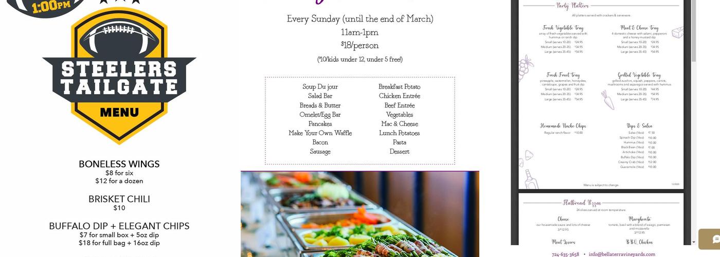 Bella Terra Vineyards Menu