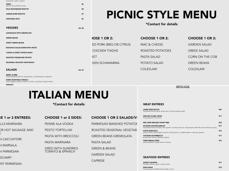 Above & Beyond Kitchen Menu