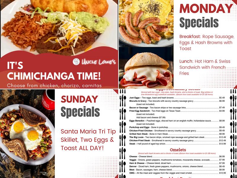 Uncle Louie's Diner Menu