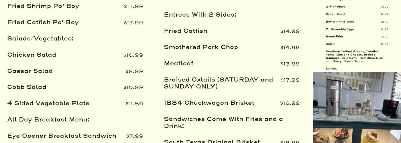 Zippliners Kitchen Menu