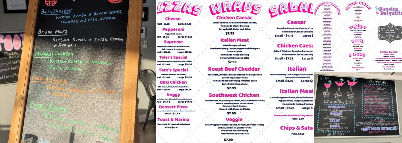 Dancing Daiquiris Menu