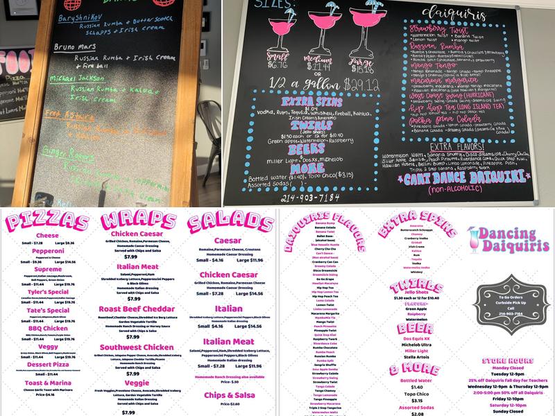 Dancing Daiquiris Menu