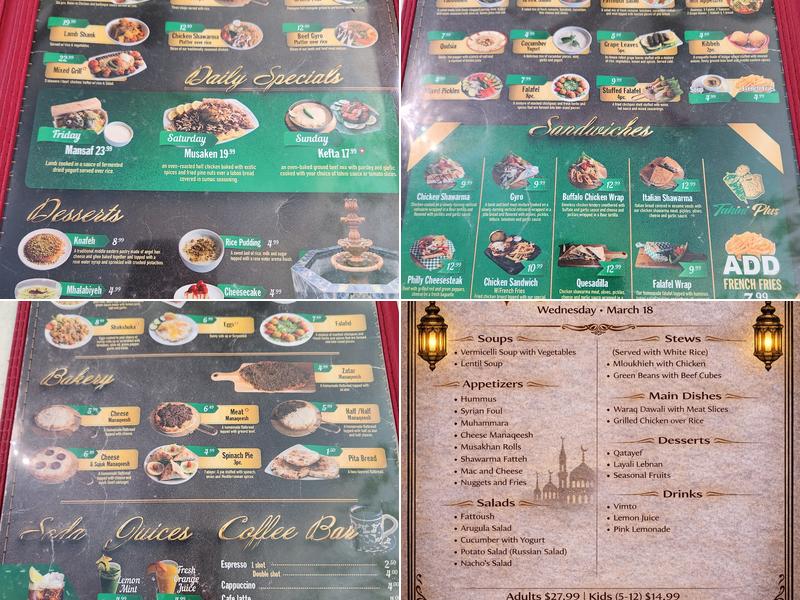 Tahini Plus Menu