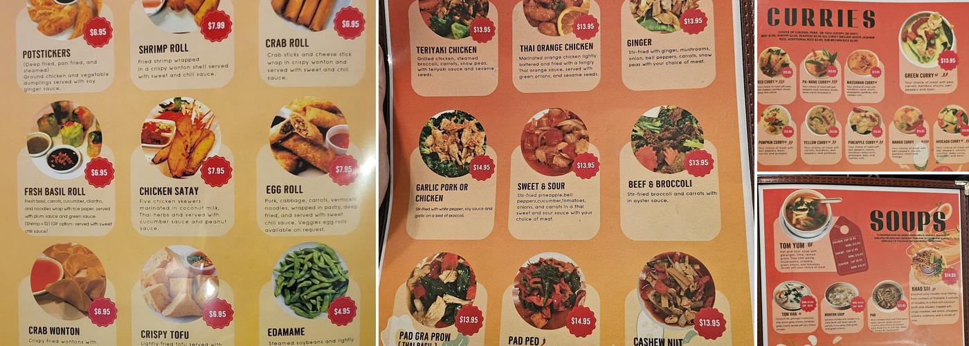 Zaab Sure Thai Cuisine Menu