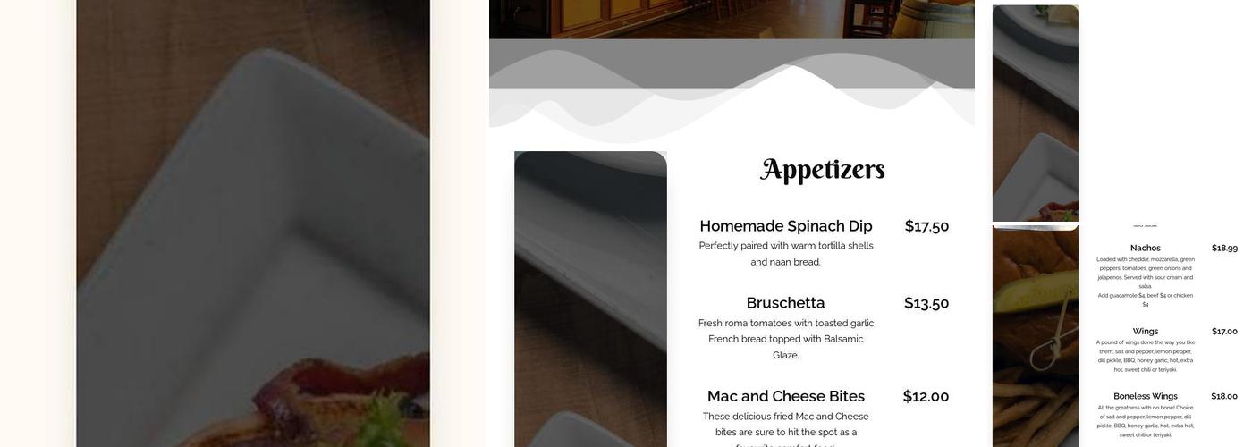 The Old Trapper Menu