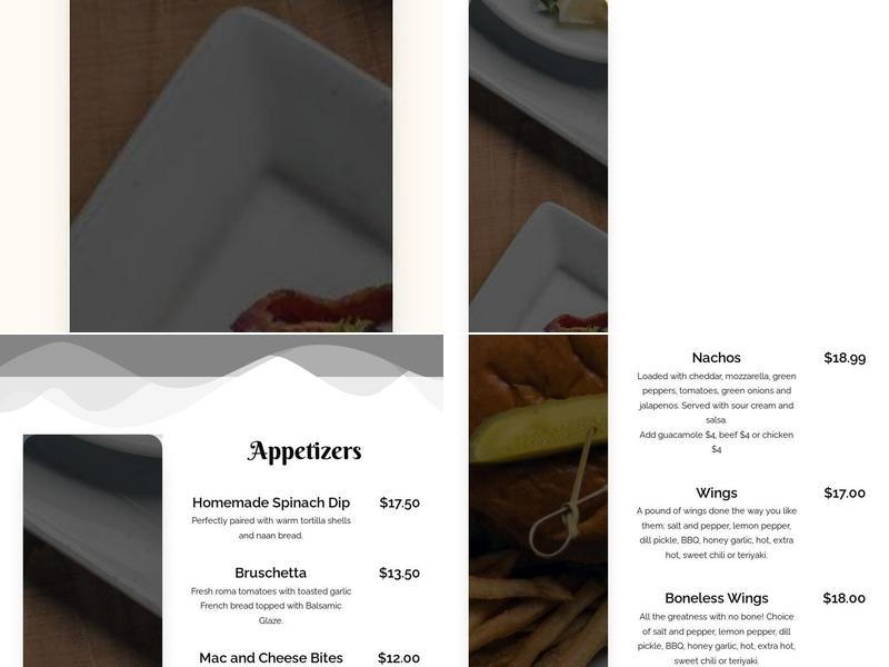 The Old Trapper Menu