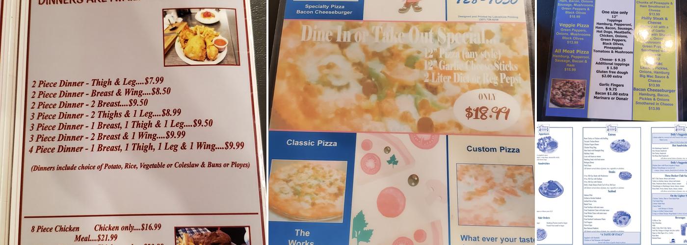 Dolly's Restaurant Menu