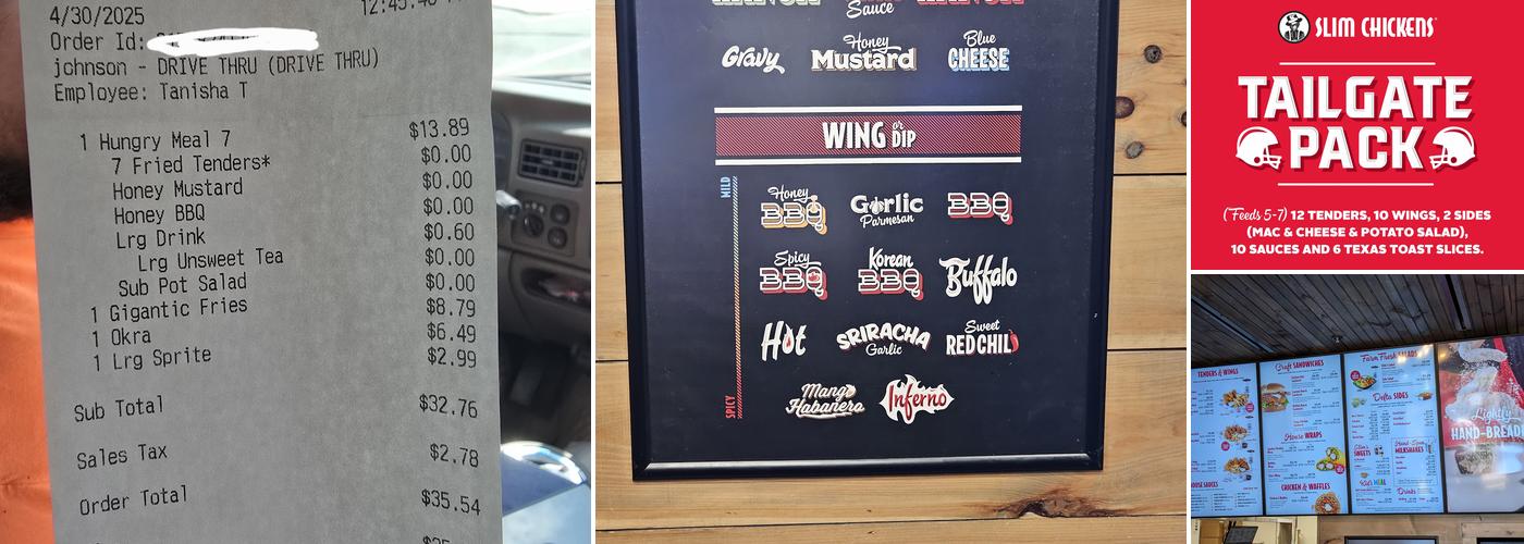 Slim Chickens Menu