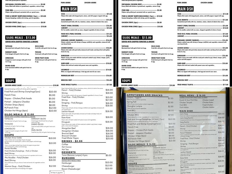 Meng & Ging's Kitchen Menu