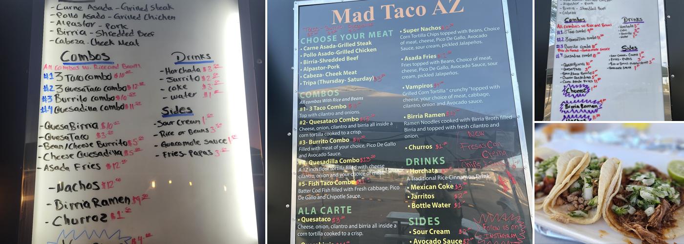 Mad Taco AZ Menu