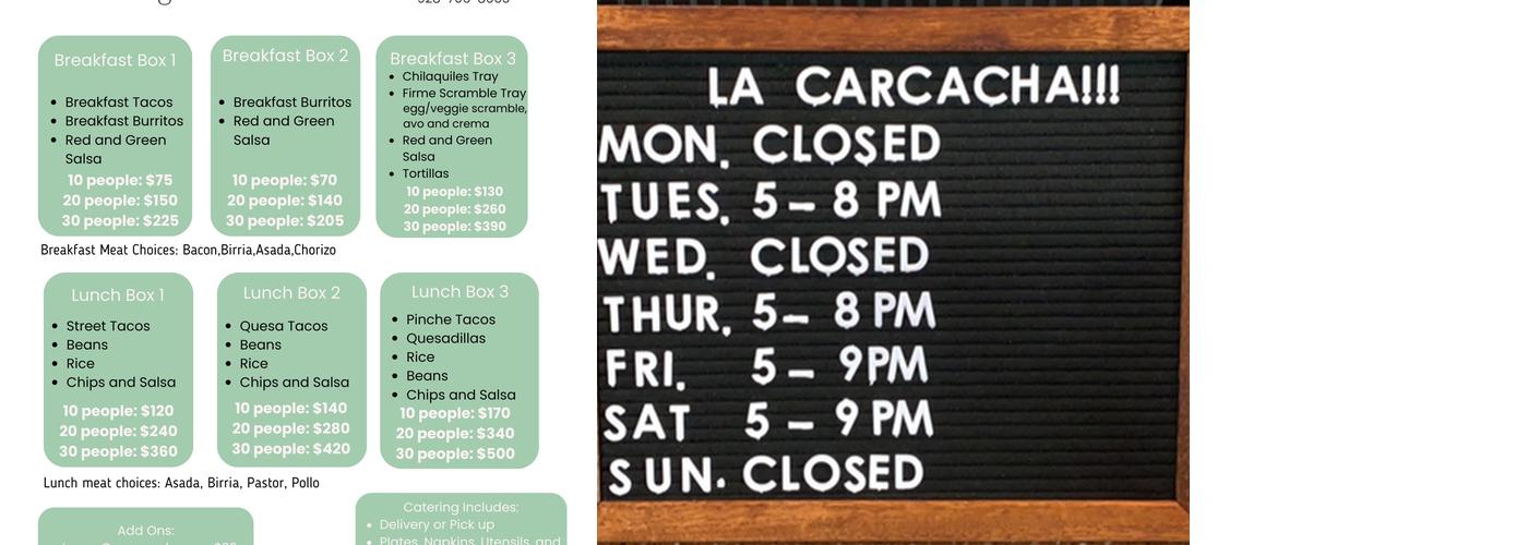 LACARCACHA Menu