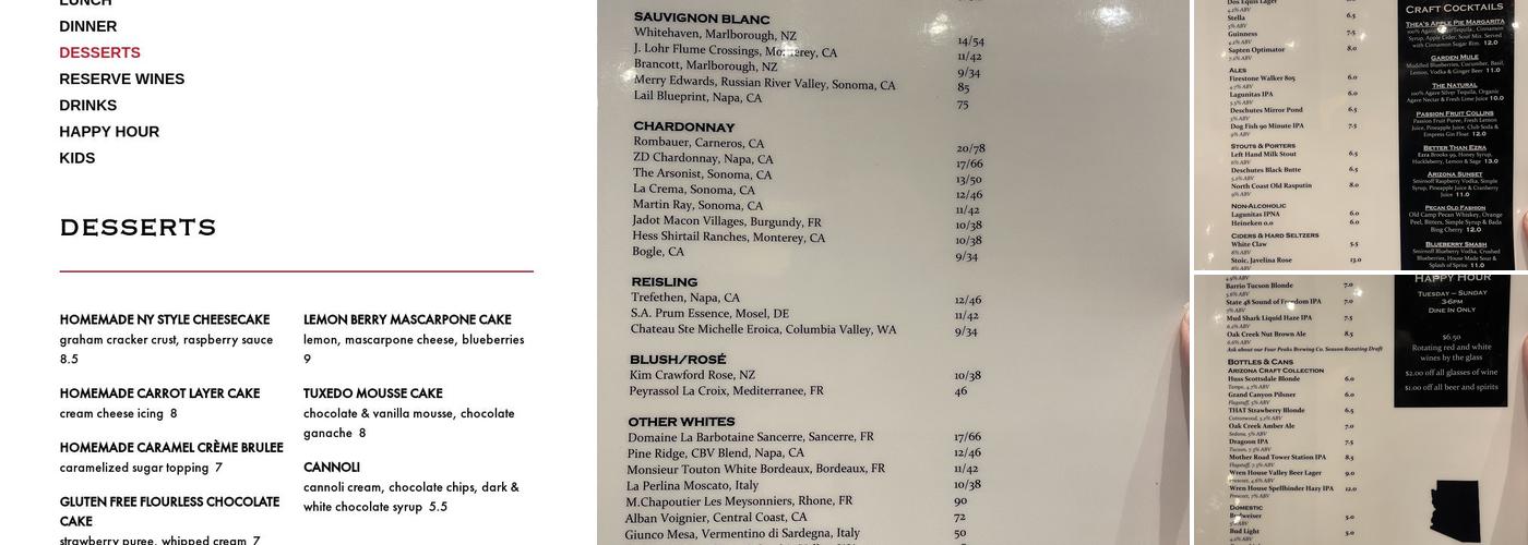 Red White and Brew Menu