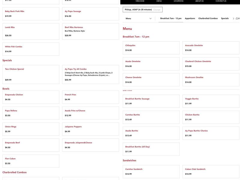 Ay Papa Que Rico Menu