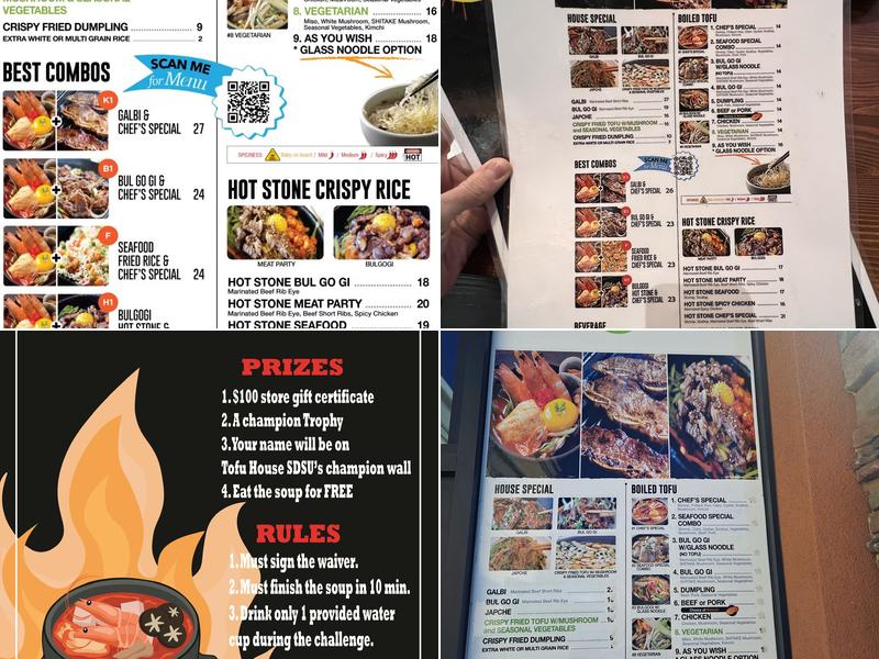 Tofu House SDSU (Korean BBQ & Wings) Menu