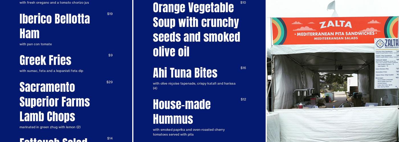 Zalta Mediterranean Menu