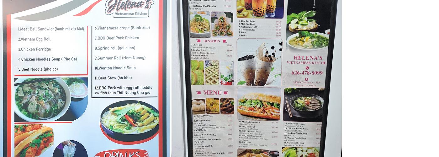 Helena’s Vietnamese Kitchen Menu