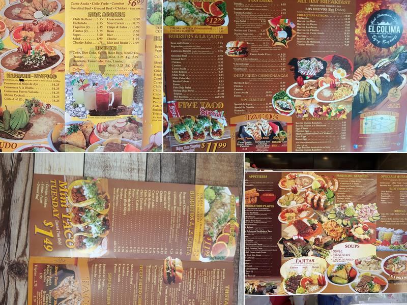 El Colima Mexican Grill Menu