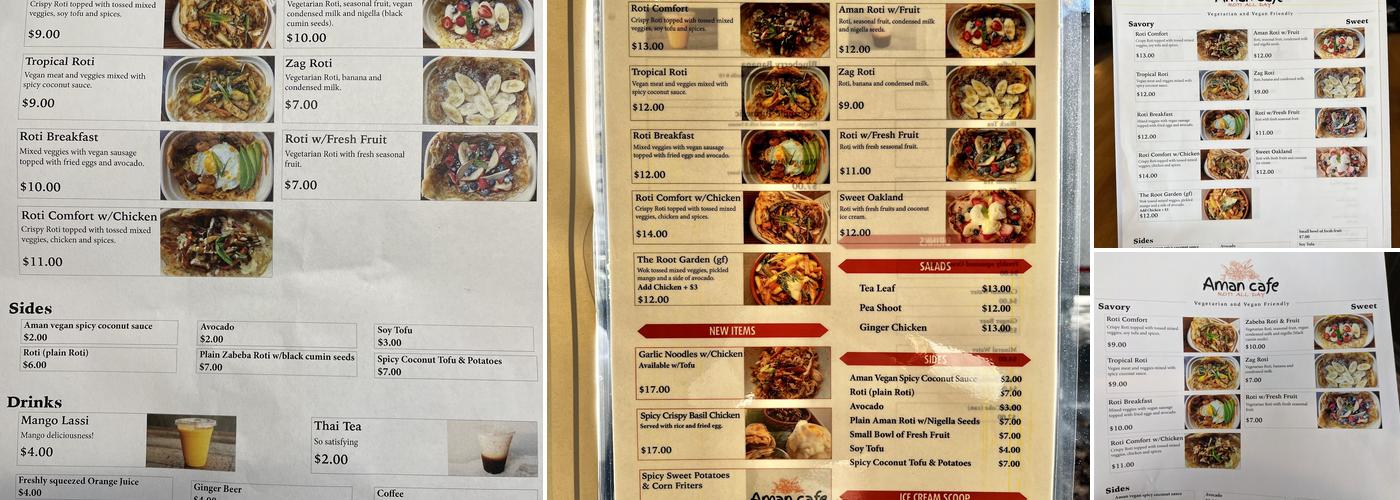 Aman Cafe Menu