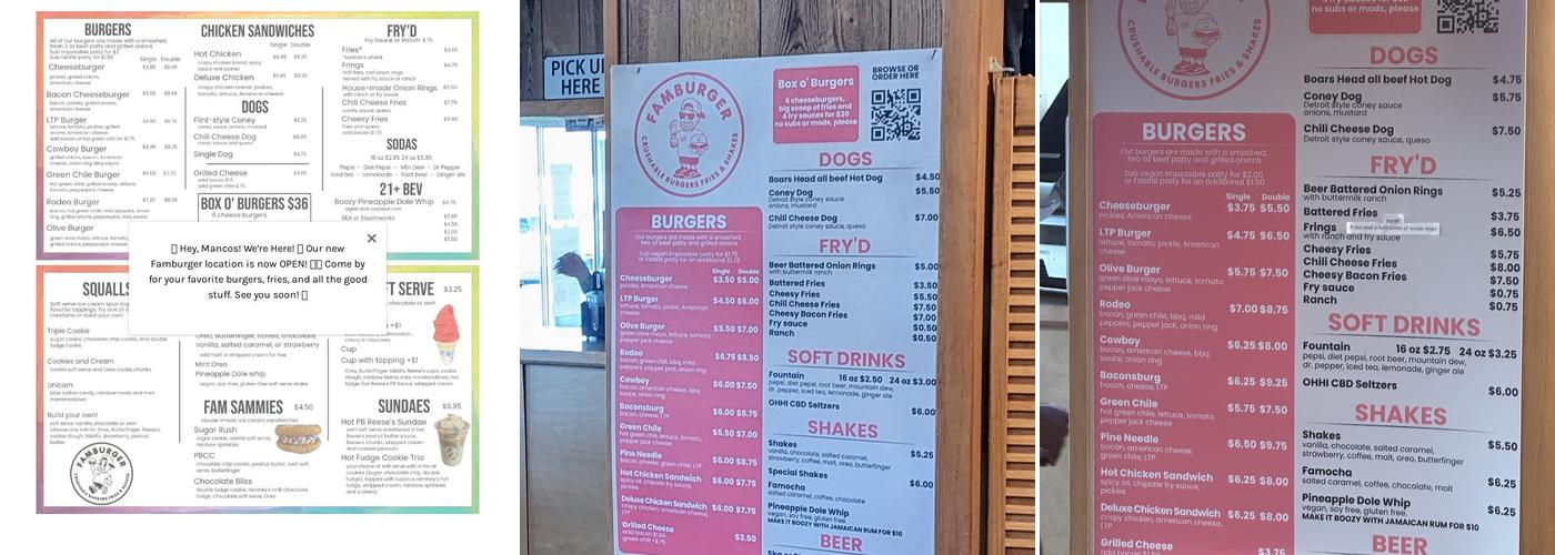Famburger Menu