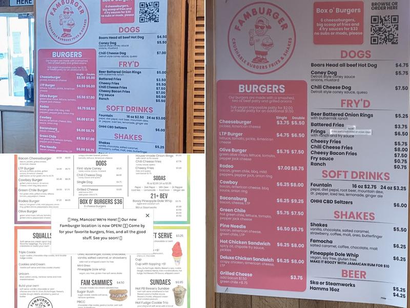 Famburger Menu