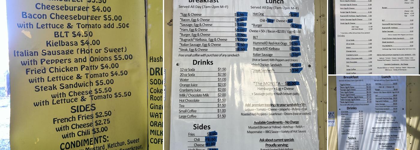 Tom's Place Menu