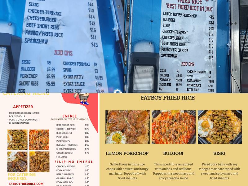 Fat Boy Fried Rice Menu