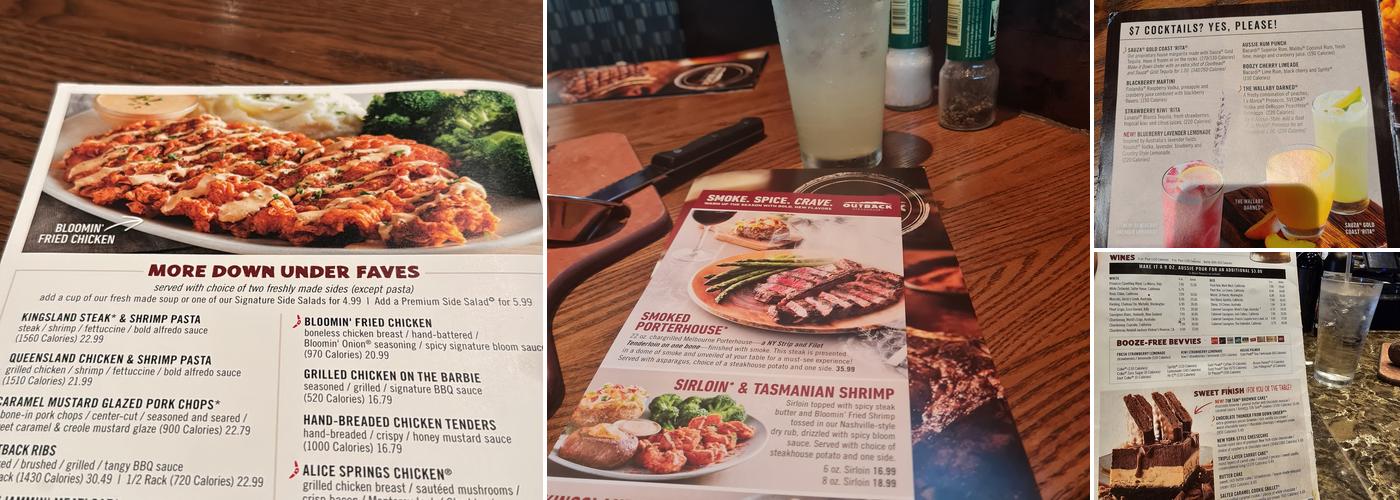 Outback Steakhouse Menu