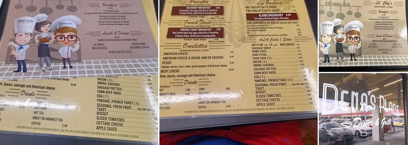 Dena's Place Menu