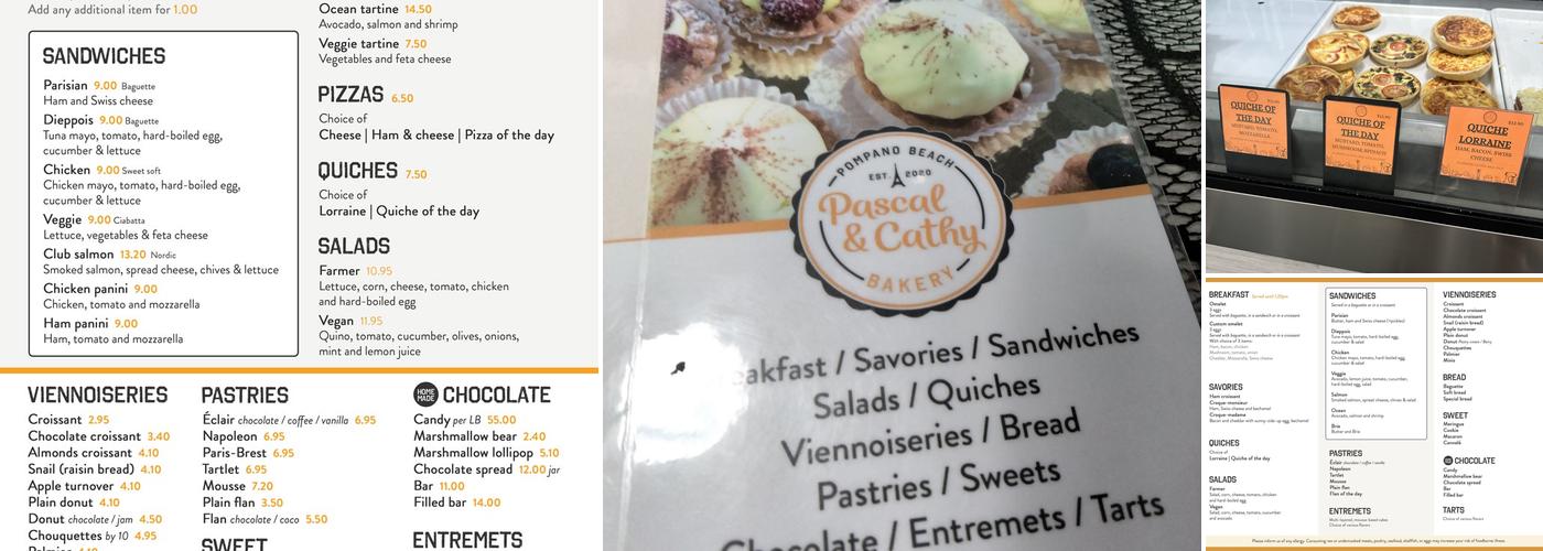 Pascal & Cathy Bakery Menu