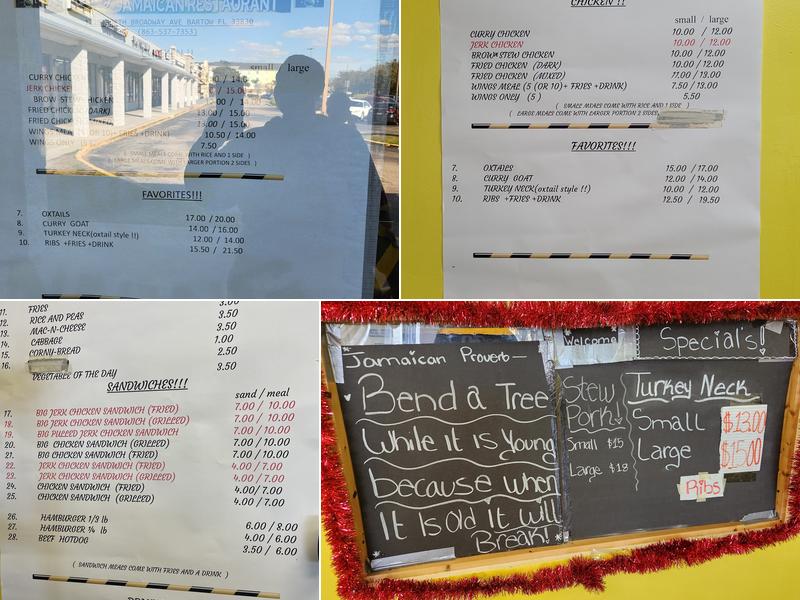 B&G Prestige Jamaican Restaurant Menu