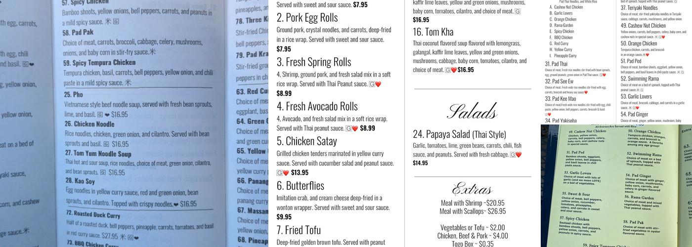 Suchada's Thai Cuisine LLC Menu