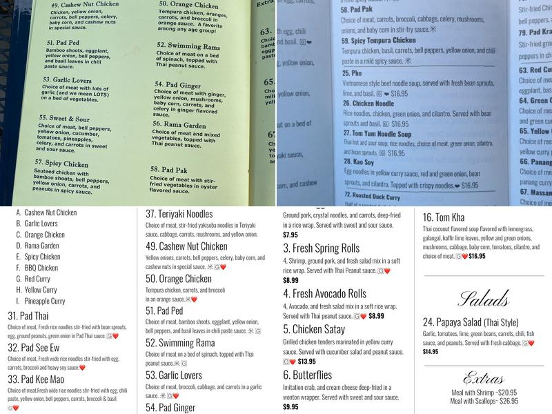 Suchada's Thai Cuisine LLC Menu