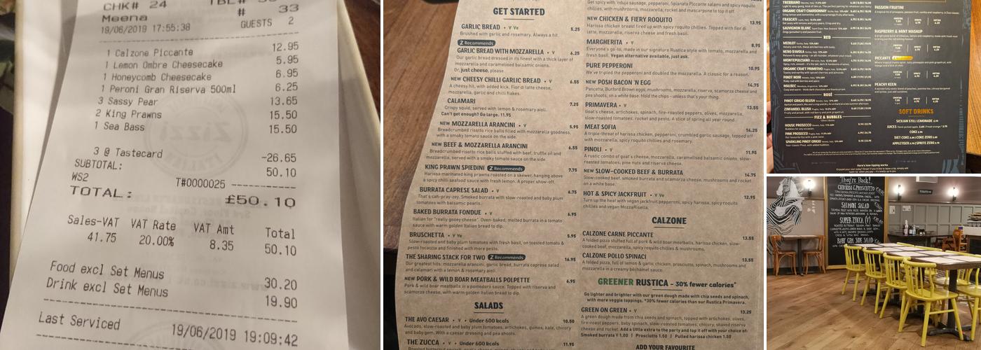Zizzi - Stratford-upon-Avon Menu