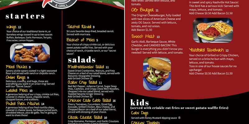 Next Up Sports Bar & Grill Menu
