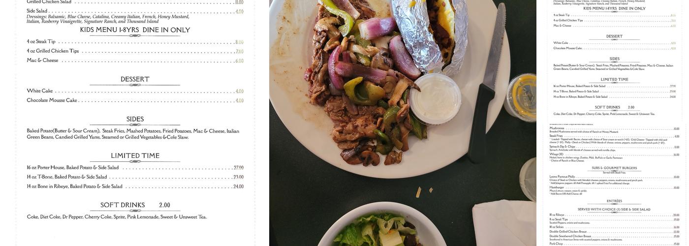 Leonz House of Steak and Subs Menu