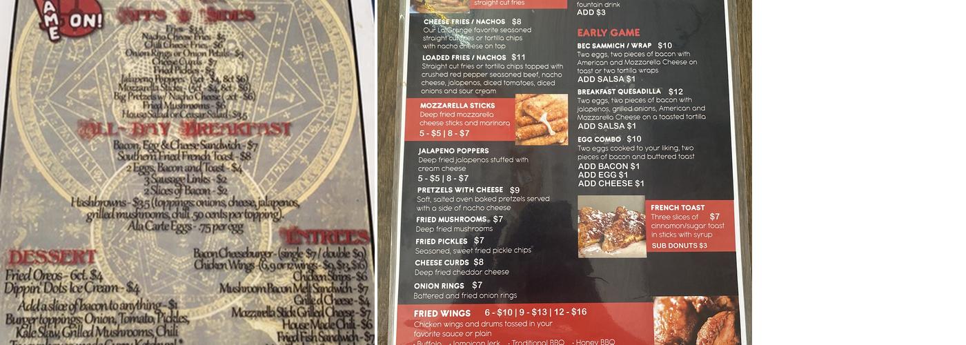 Game On! Menu