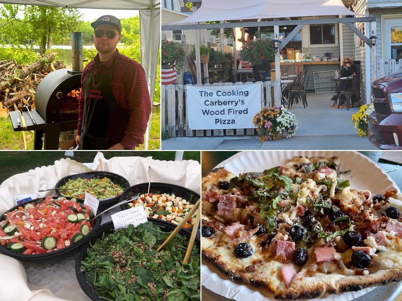 Cooking Carberrys wood Fired Pizza