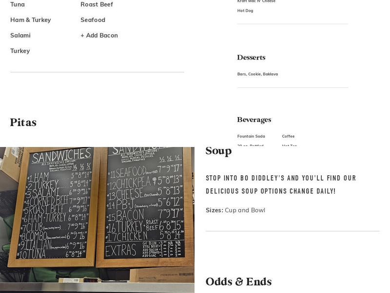 Bo Diddley's Menu