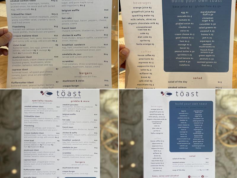 TÖAST Menu