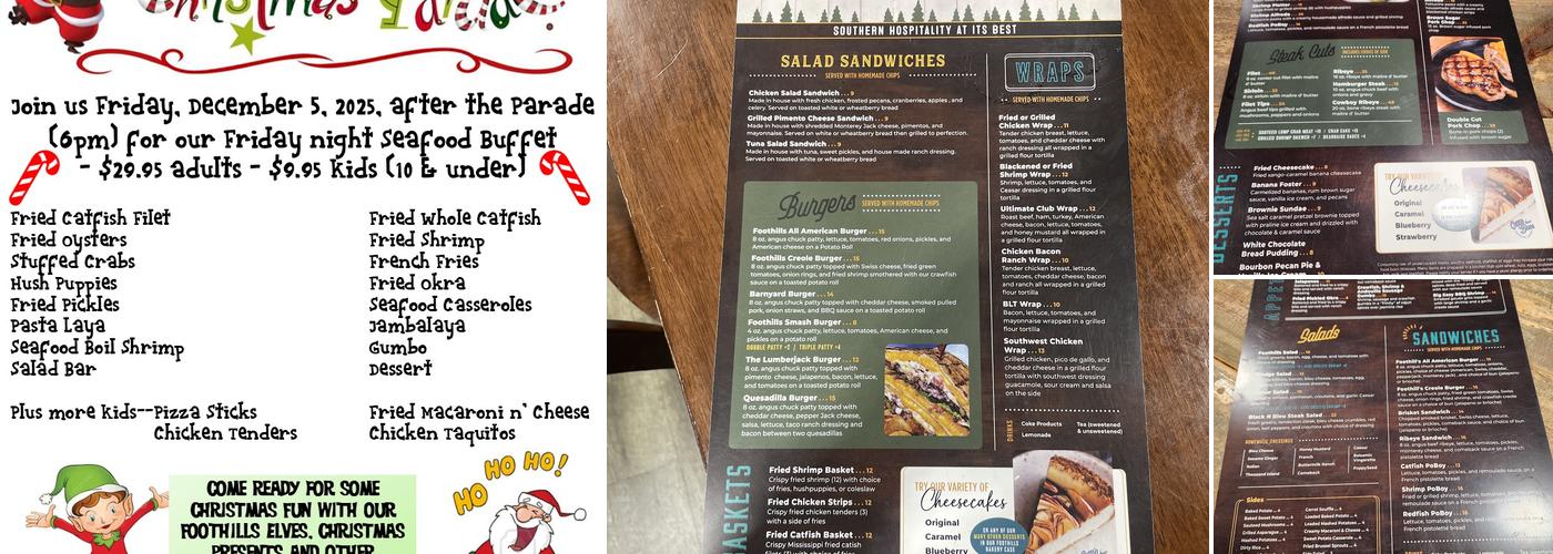 Foothills Diner Menu