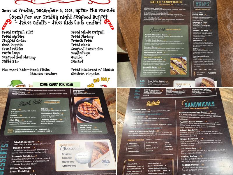 Foothills Diner Menu